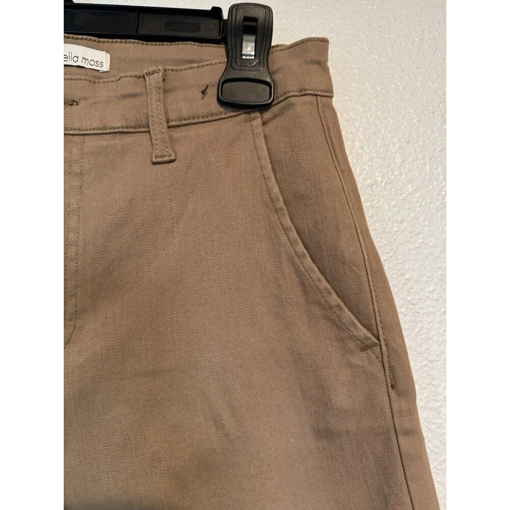 Ella Moss Womens Pants Brown Cropped Wide Leg Pockets High-Rise Belt Loops Sz 6 - Picture 5 of 16